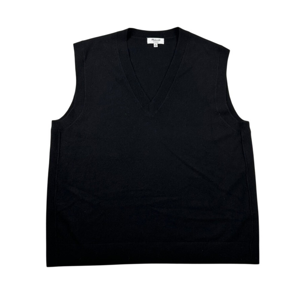 Madewell Sweater Vest Womens XL Cashmere V-Neck Solid Black Sleeveless Knit Top